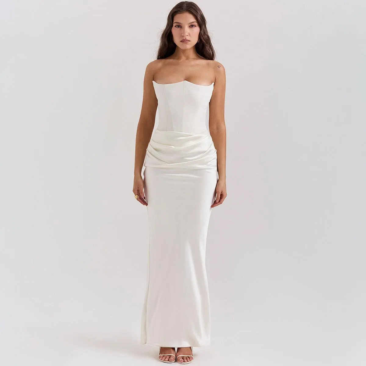 Elegant Dress Fishbone Velvet Gown