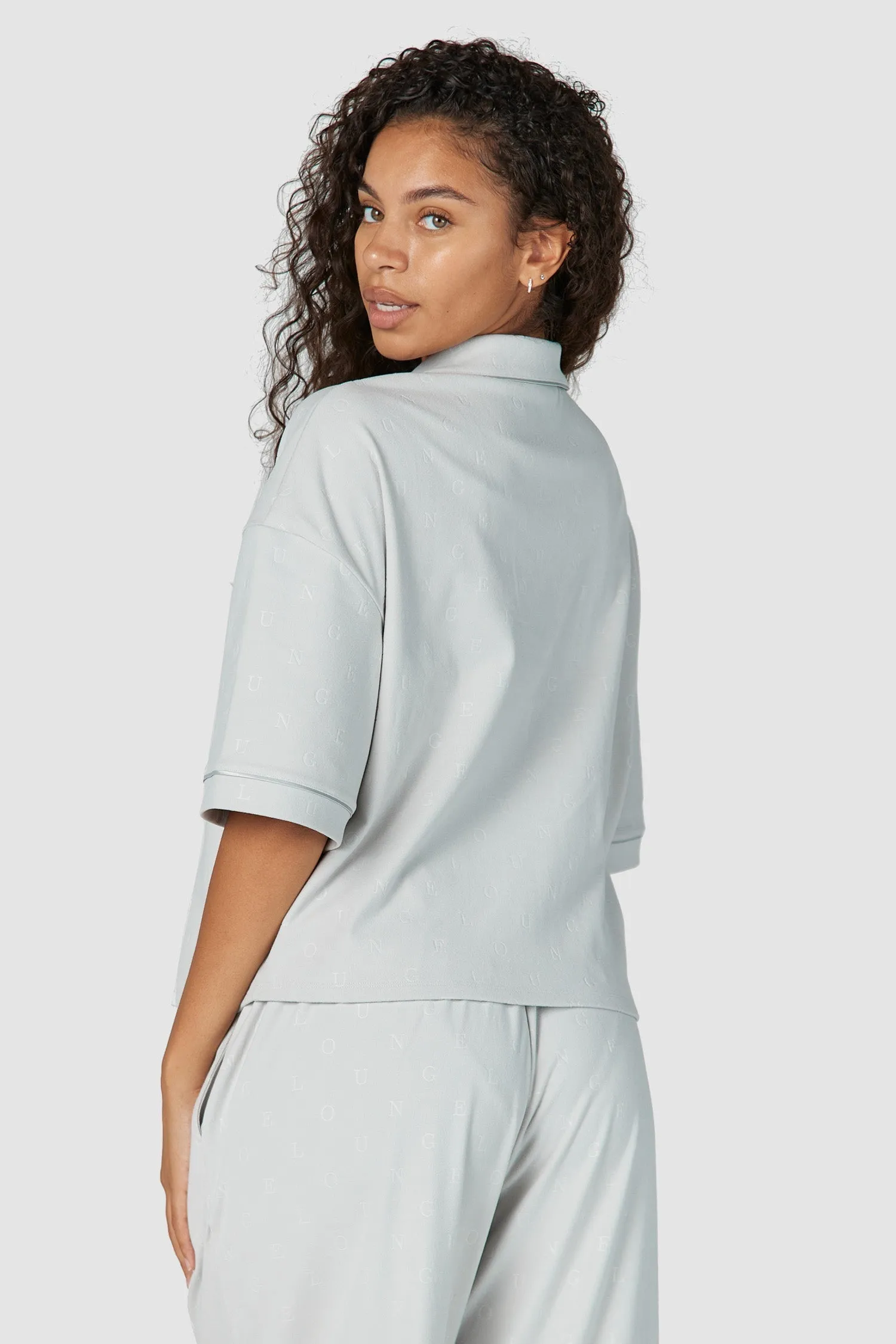Luxury Embossed Pajama Shirt - Frost