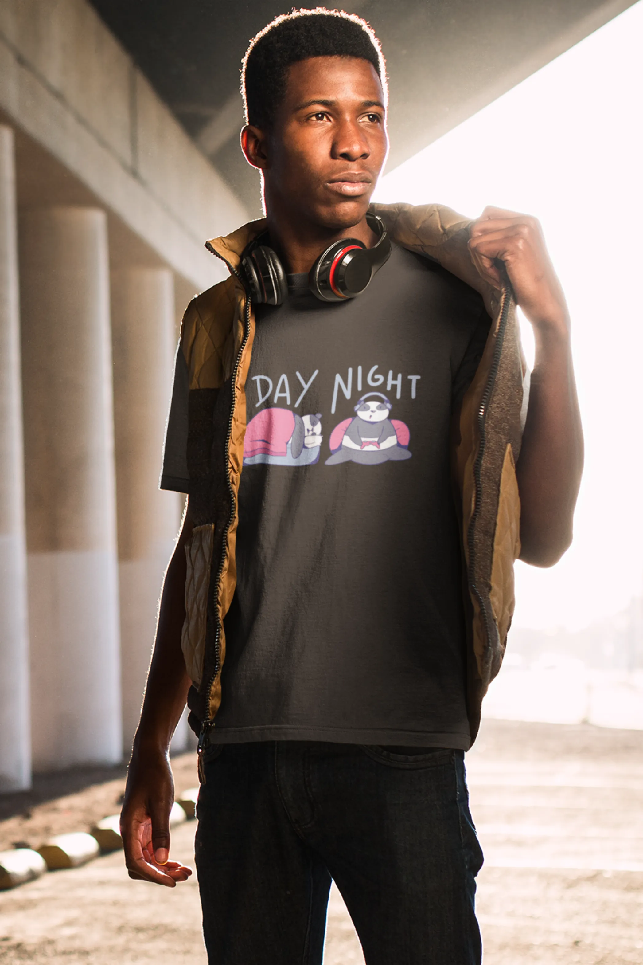 Panda Gamer Printed T-shirt for men