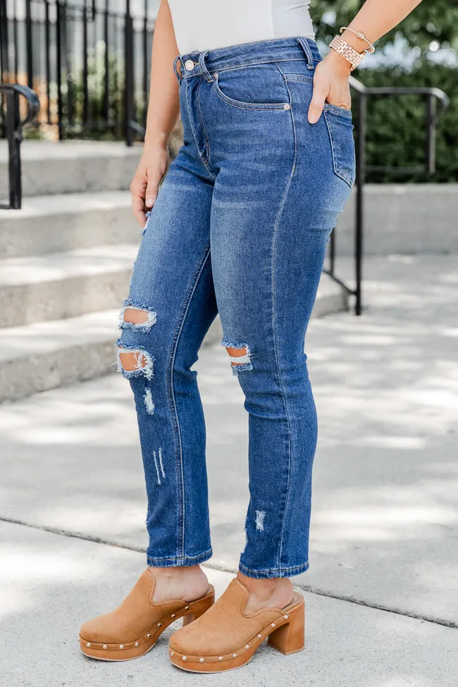 The Mom Jeans Dark Wash Straight Leg Jeans FINAL SALE