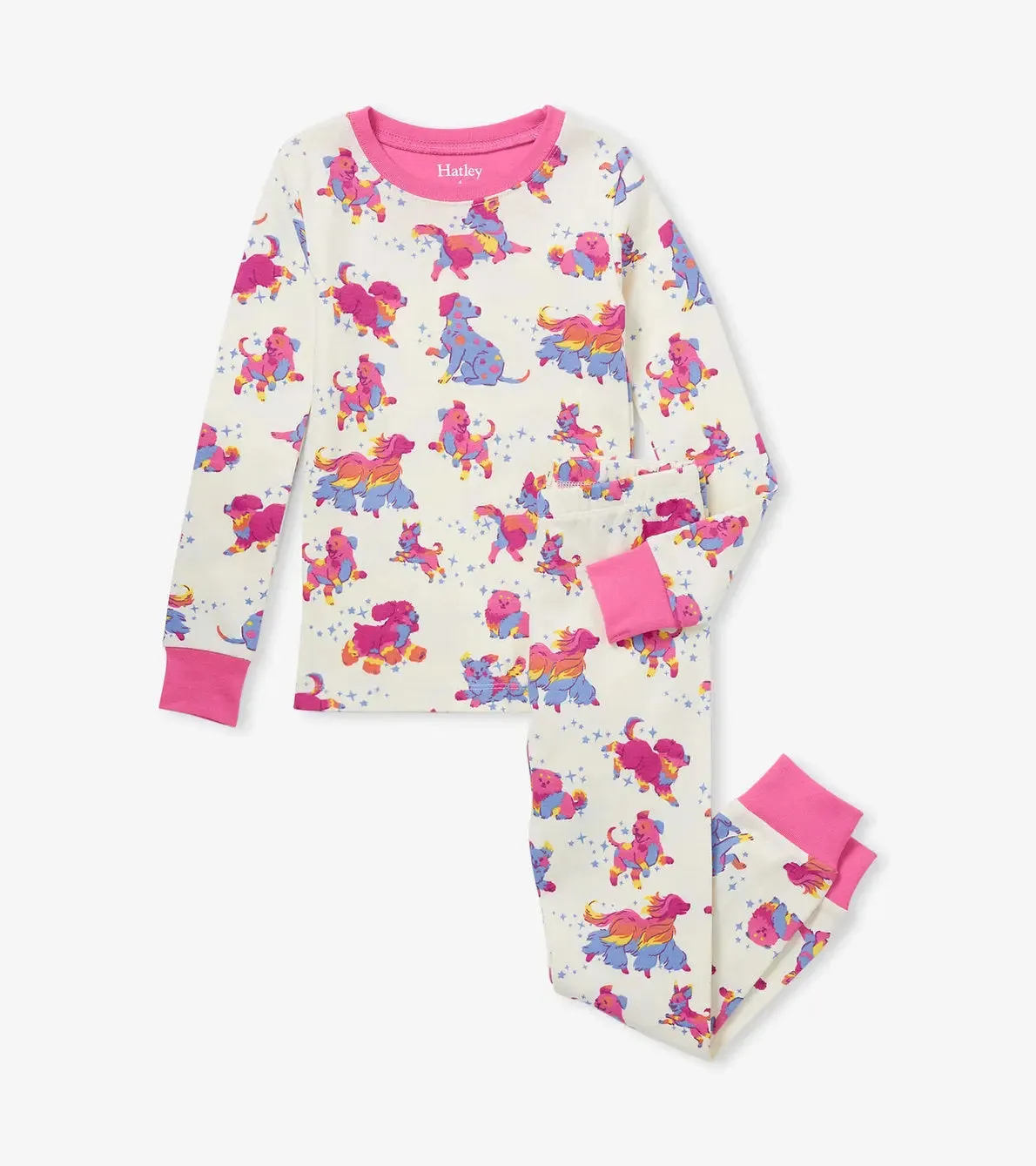 Twinkle Puppies Kids Organic Cotton Girls Pajama Set | Hatley